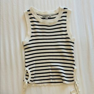 Buckle Black and White Striped Tank Top
